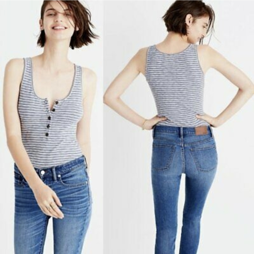 Madewell Striped Bodysuit Size XXS
